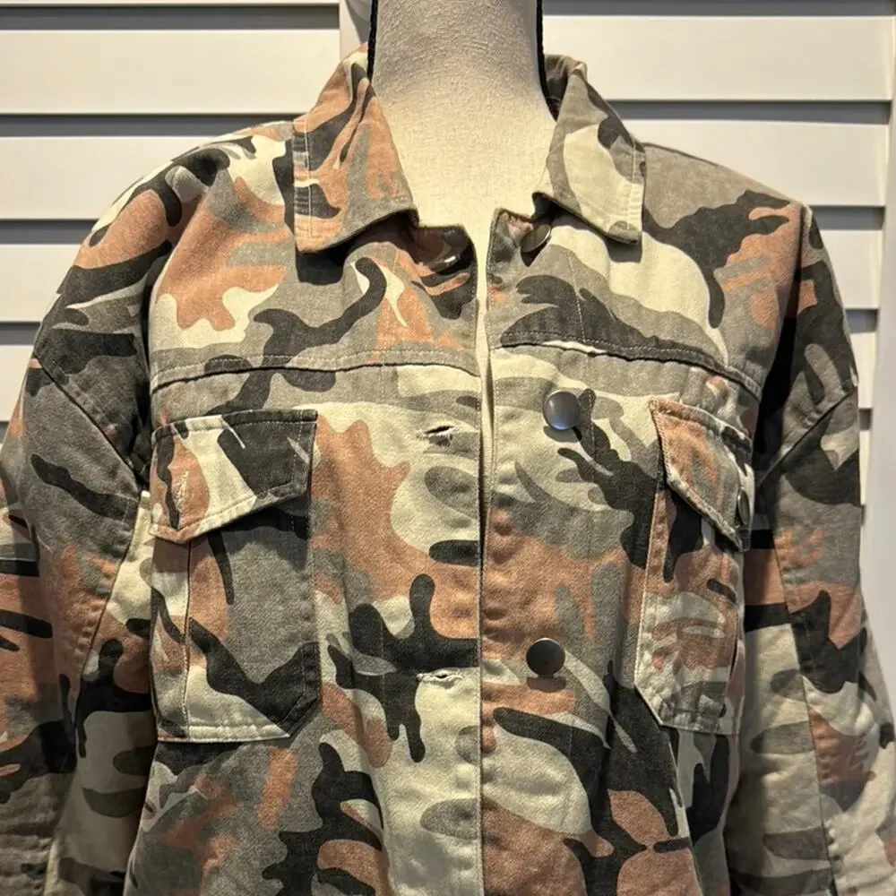 Mystrees Pre Loved Camouflage Denim Women's Jacket. - Picture 2 of 12